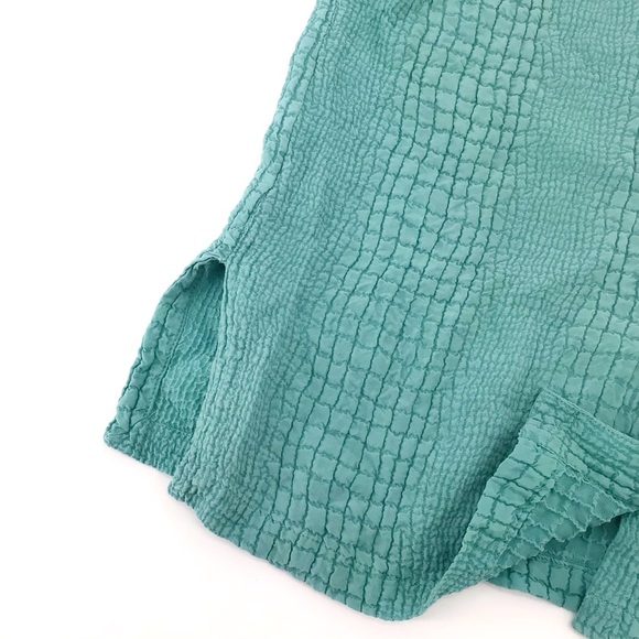 Citron Santa Monica Light Green Short Sleeve 100% Silk Lightweight Blouse PM - Picture 10 of 14